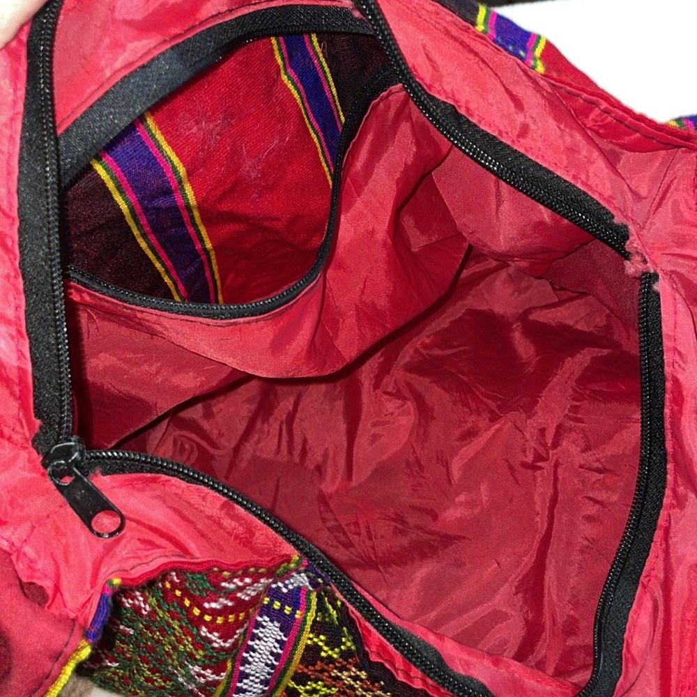 India Red and Black Striped Women's Shoulder Bag - Picture 7 of 11